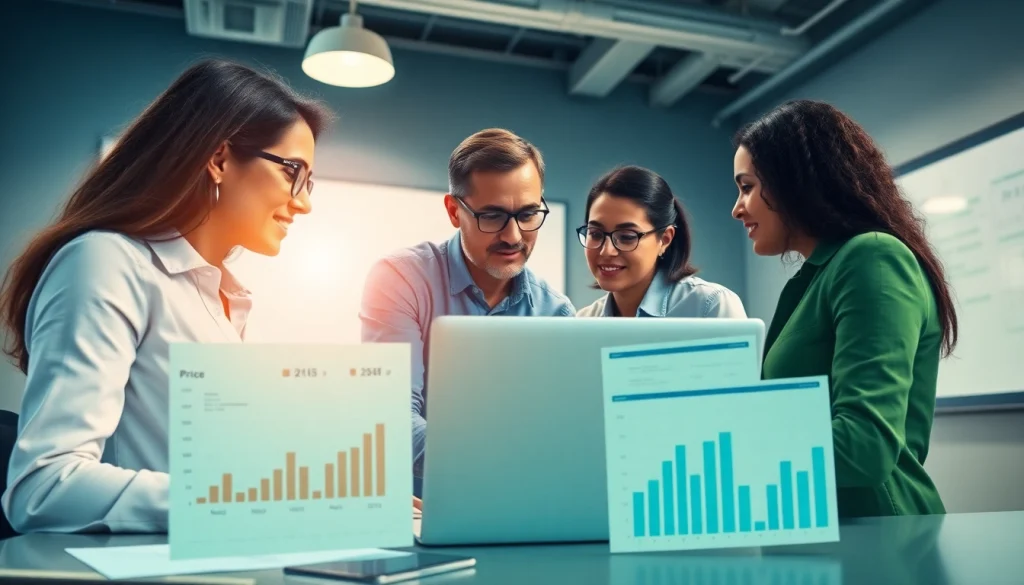 Analyze competitor pricing research with a collaborative team discussing strategies and insights.