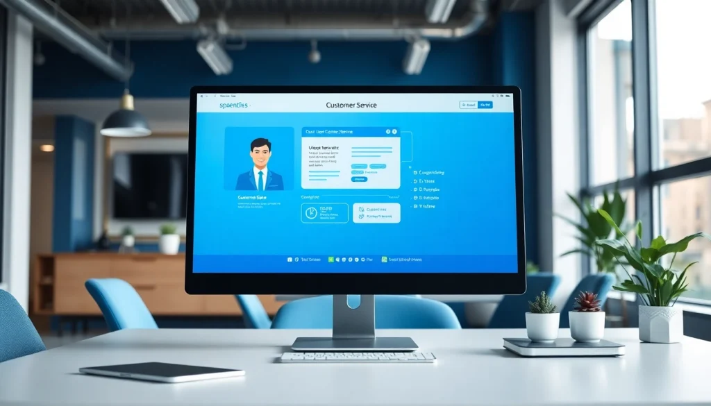 Engaging visual of 美洽客服系统 displayed on a computer, illustrating its user-friendly interface.