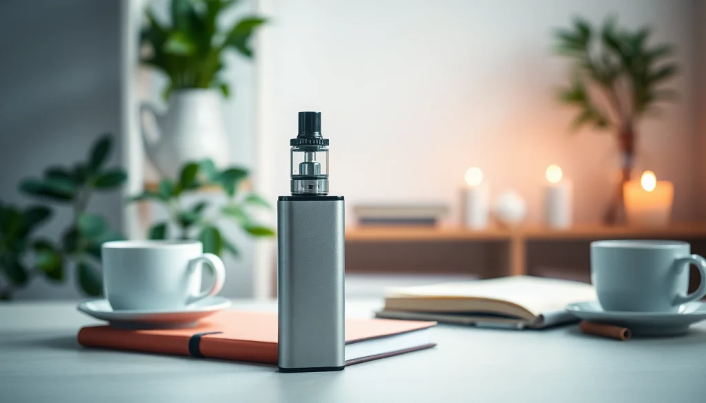 Vape no nicotine device featured in a serene and minimalist lifestyle setting.