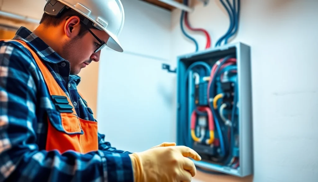 Inspecting Electrical Panel Upgrade in a modern home setting with tools and safety gear.