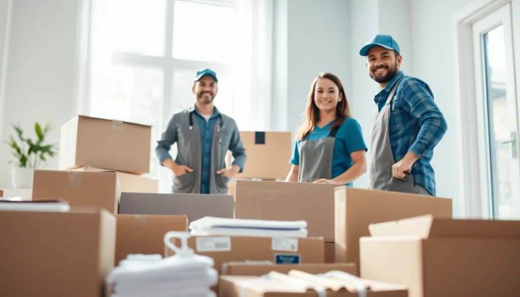 Movers Calgary expertly organizing moving supplies in a bright and professional setting.