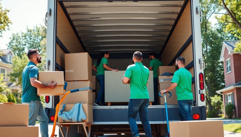 Efficient Queens movers loading furniture during a residential move.