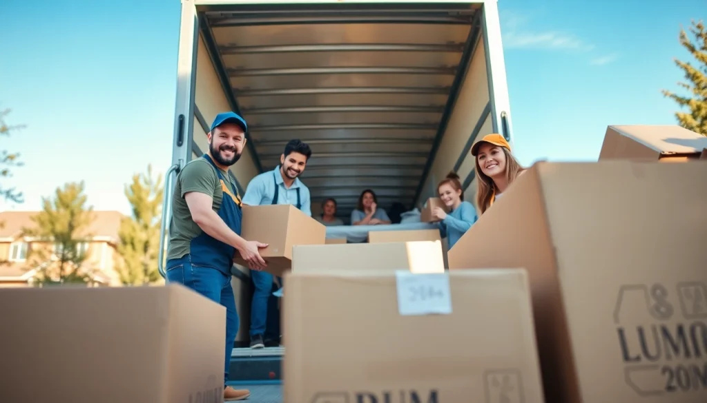 Movers Calgary helping a family load furniture into a moving truck during a local move.