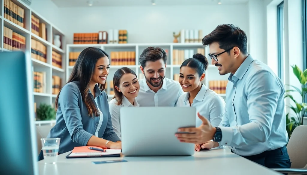 Engaging professionals offering QSM document clearing services in a collaborative office environment.